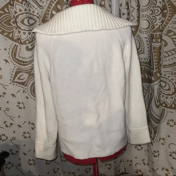 NWT white half zip pullover sweater - Picture 8 of 9
